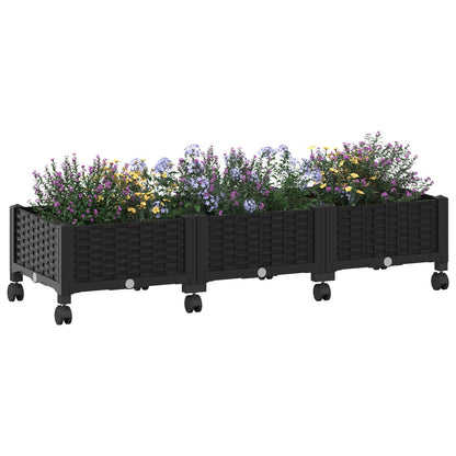 Gartenpflanzer 120 X 40 X 29 Cm Pp Schwarz