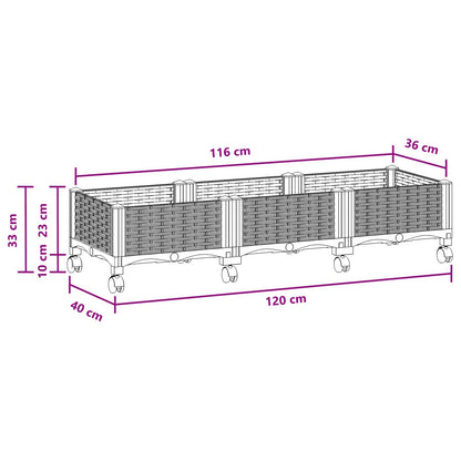 Gartenpflanzer 120 X 40 X 29 Cm Pp Schwarz