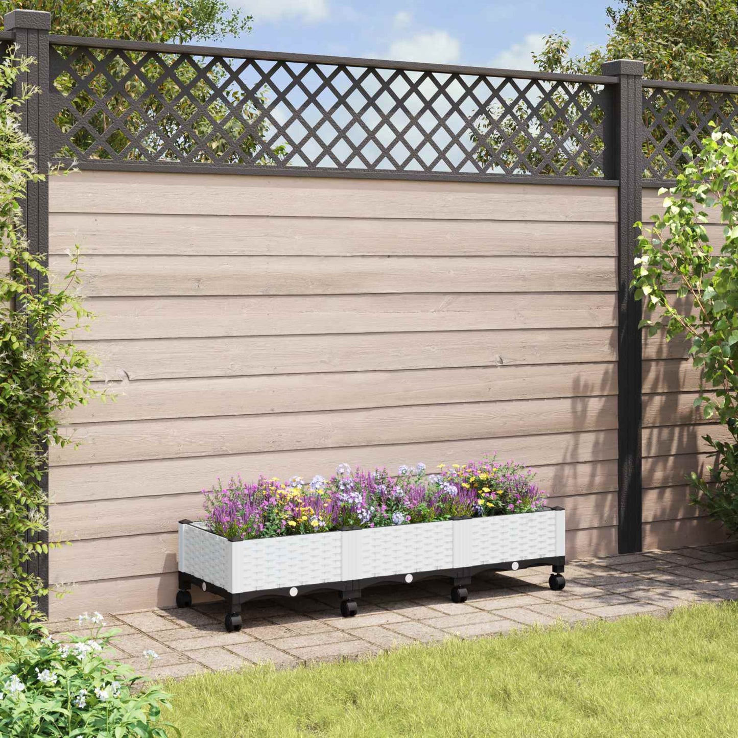 Gartenpflanzer 120 X 40 X 33 Cm Pp Weiß