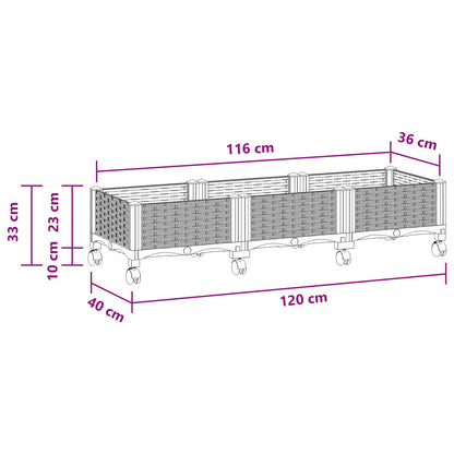 Gartenpflanzer 120 X 40 X 33 Cm Pp Weiß