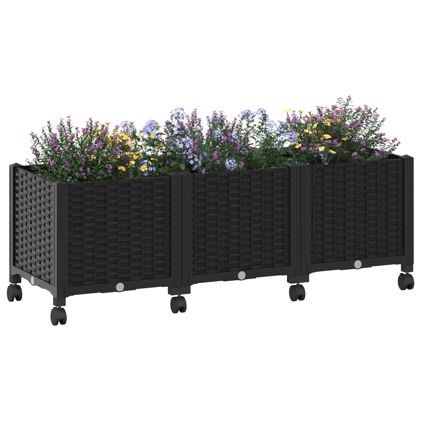 Gartenpflanzer 120 X 40 X 44 Cm Pp Schwarz