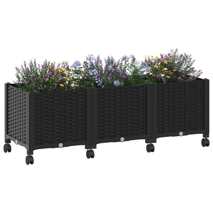 Gartenpflanzer 120 X 40 X 44 Cm Pp Schwarz