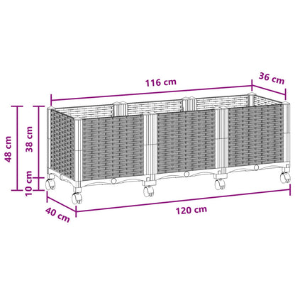 Gartenpflanzer 120 X 40 X 44 Cm Pp Schwarz