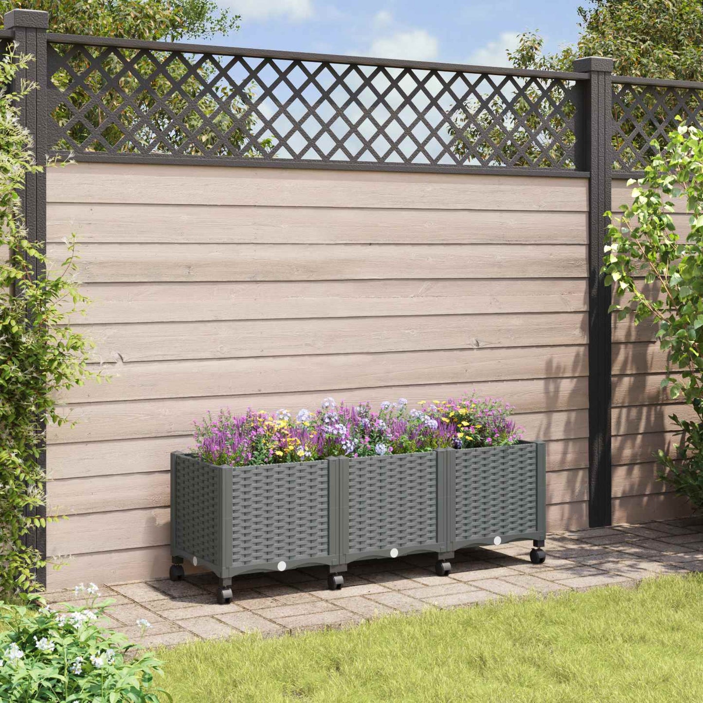 Hochbeet 80X80X38 Cm Polypropylen Hellgrau