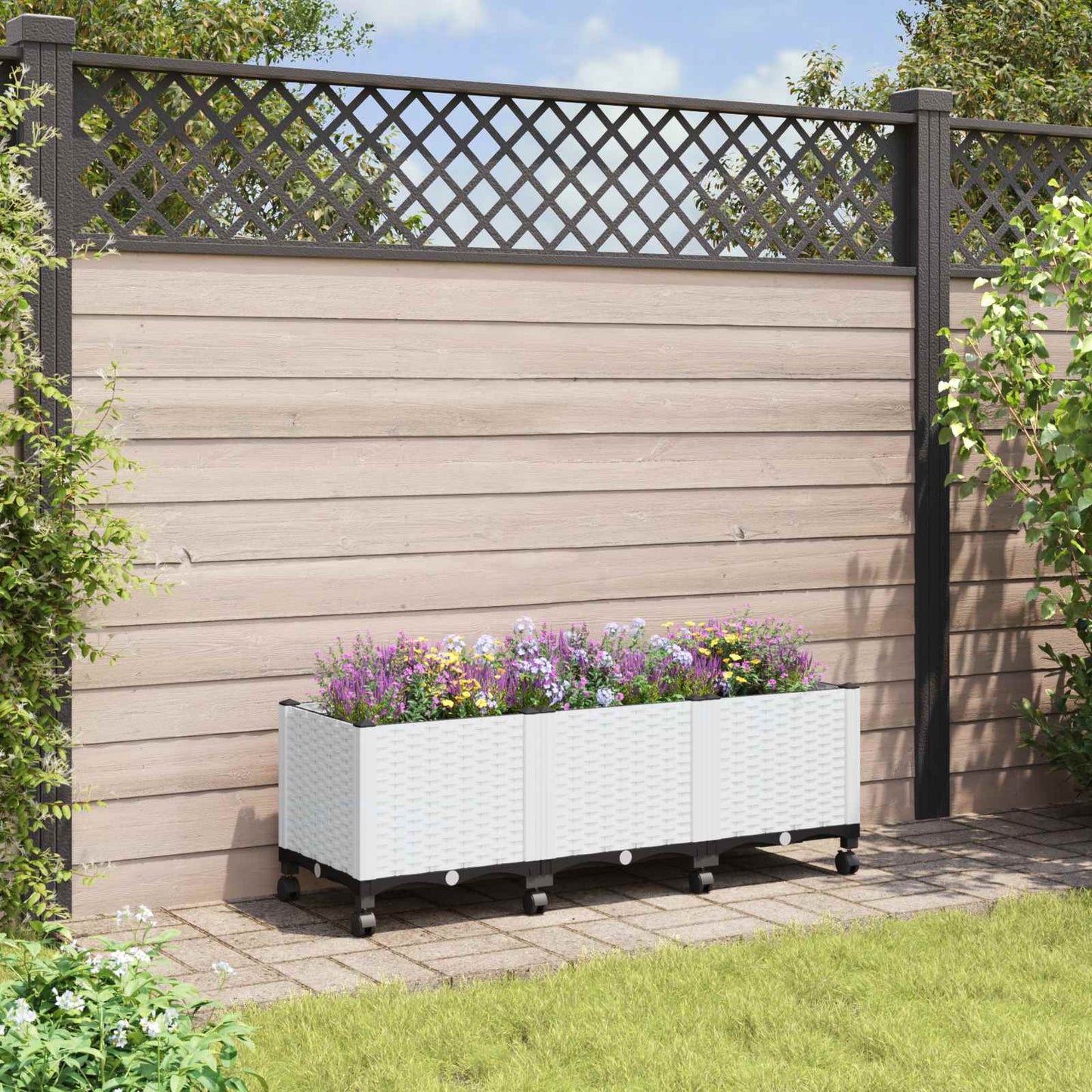 Gartenpflanzer 120 X 40 X 48 Cm Pp Weiß