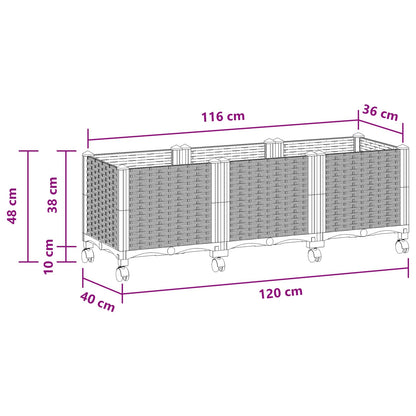 Gartenpflanzer 120 X 40 X 48 Cm Pp Weiß