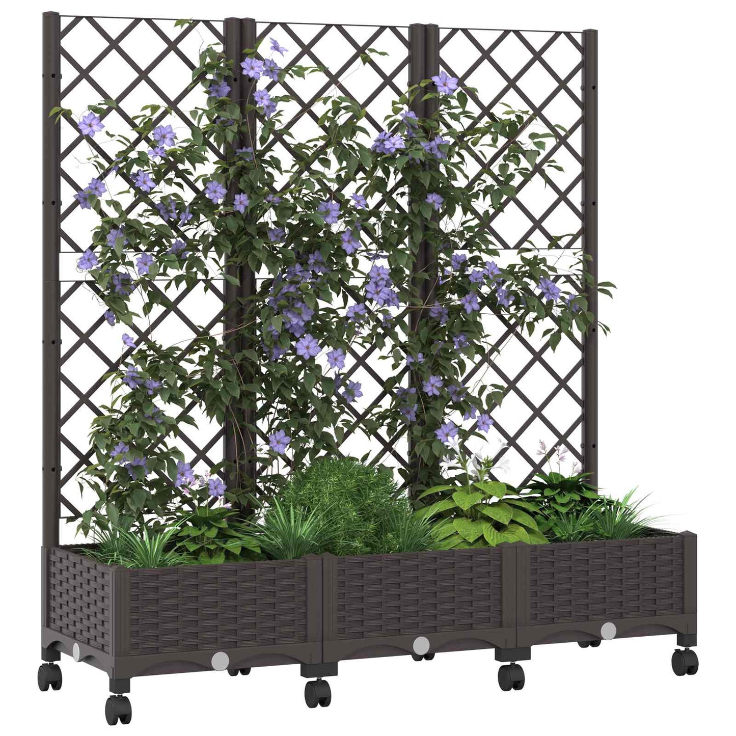 Pflanzkübel Mit Spalier Und Rädern 120 X 40 X 131,5 Cm Pp