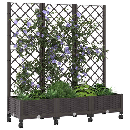 Pflanzkübel Mit Spalier Und Rädern 120 X 40 X 131,5 Cm Pp