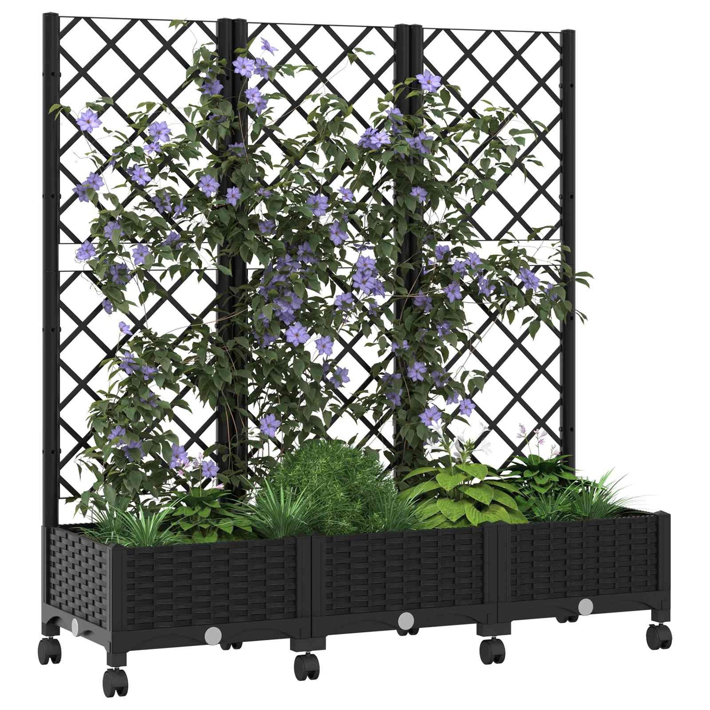 Pflanzkübel Mit Spalier Und Rädern 120 X 40 X 131,5 Cm
