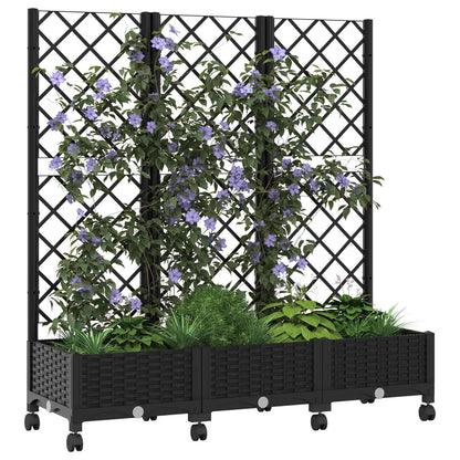 Pflanzkübel Mit Spalier Und Rädern 120 X 40 X 131,5 Cm