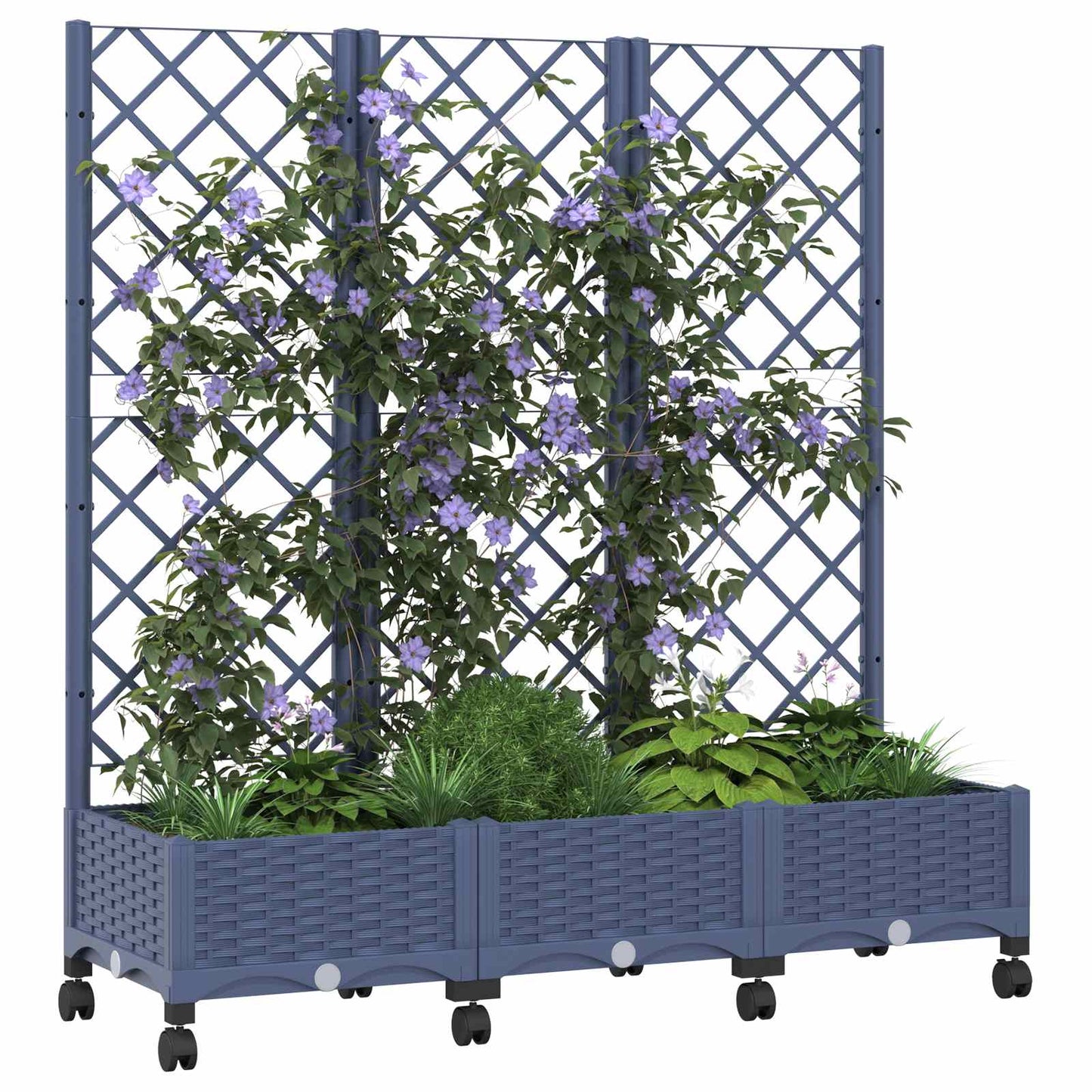 Pflanzkübel Mit Spalier Und Rädern 120 X 40 X 131,5 Cm
