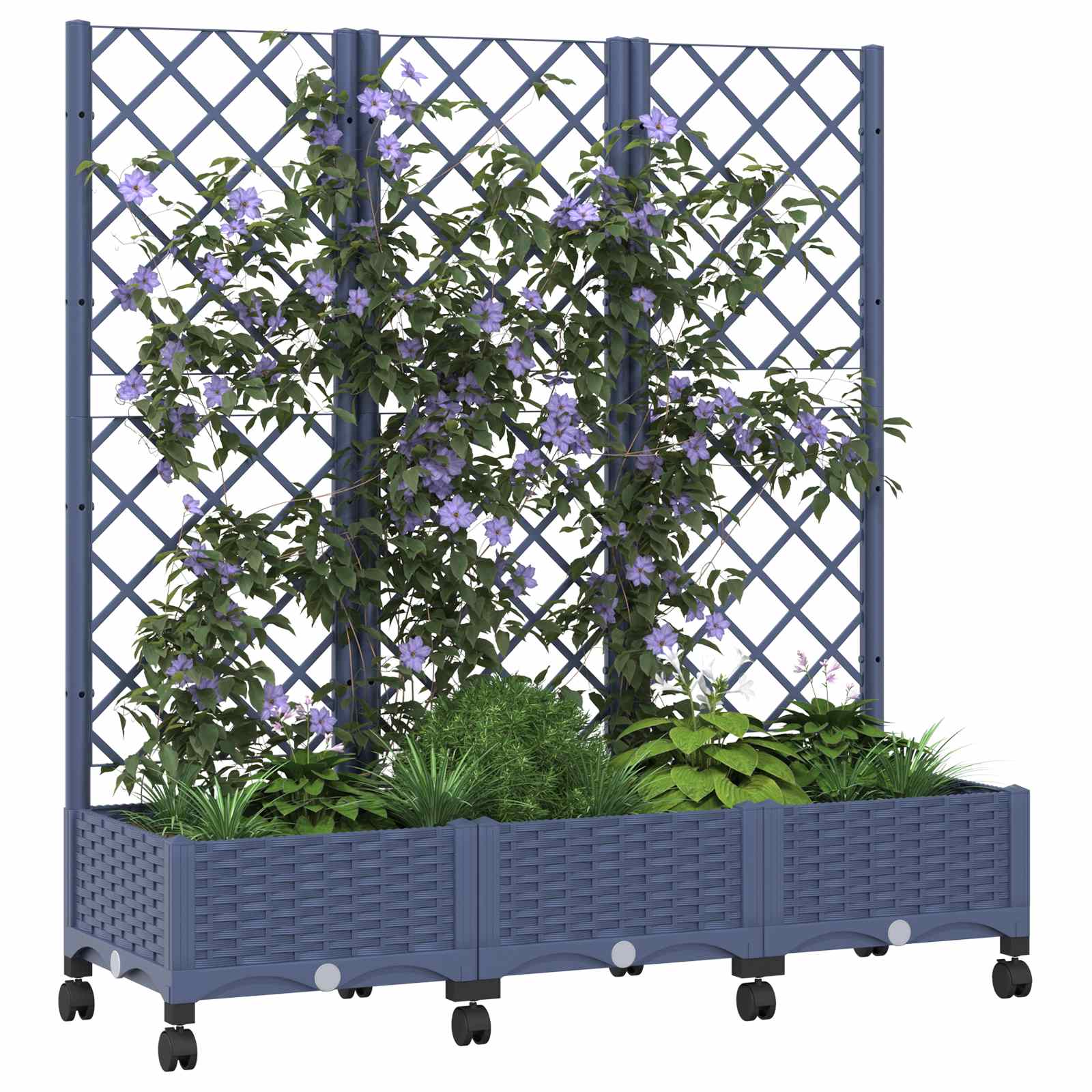 Pflanzkübel Mit Spalier Und Rädern 120 X 40 X 131,5 Cm