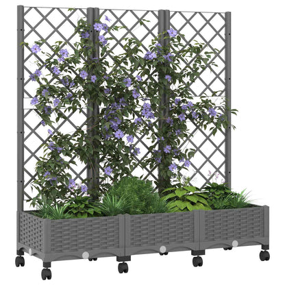 Pflanzkübel Mit Spalier Und Rädern 120 X 40 X 131,5 Cm