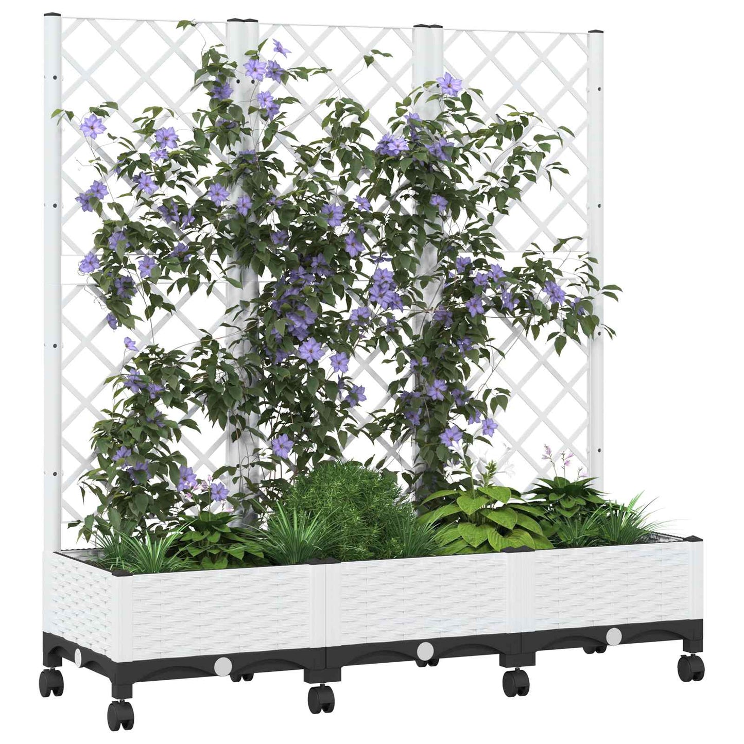 Pflanzkübel Mit Spalier Und Rädern 120 X 40 X 131,5 Cm Pp