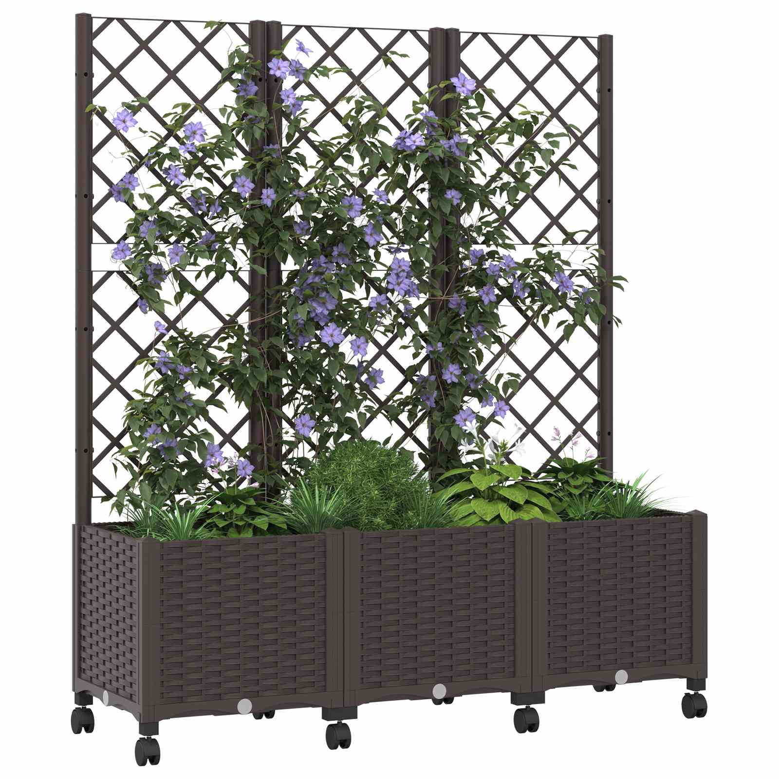 Pflanzkübel Mit Spalier Und Rädern 120 X 40 X 146 Cm Pp