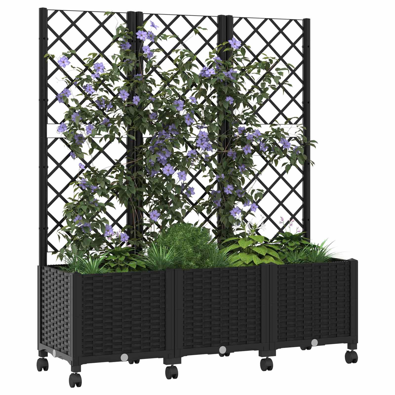 Pflanzkübel Mit Spalier Und Rädern 120 X 40 X 146 Cm Pp