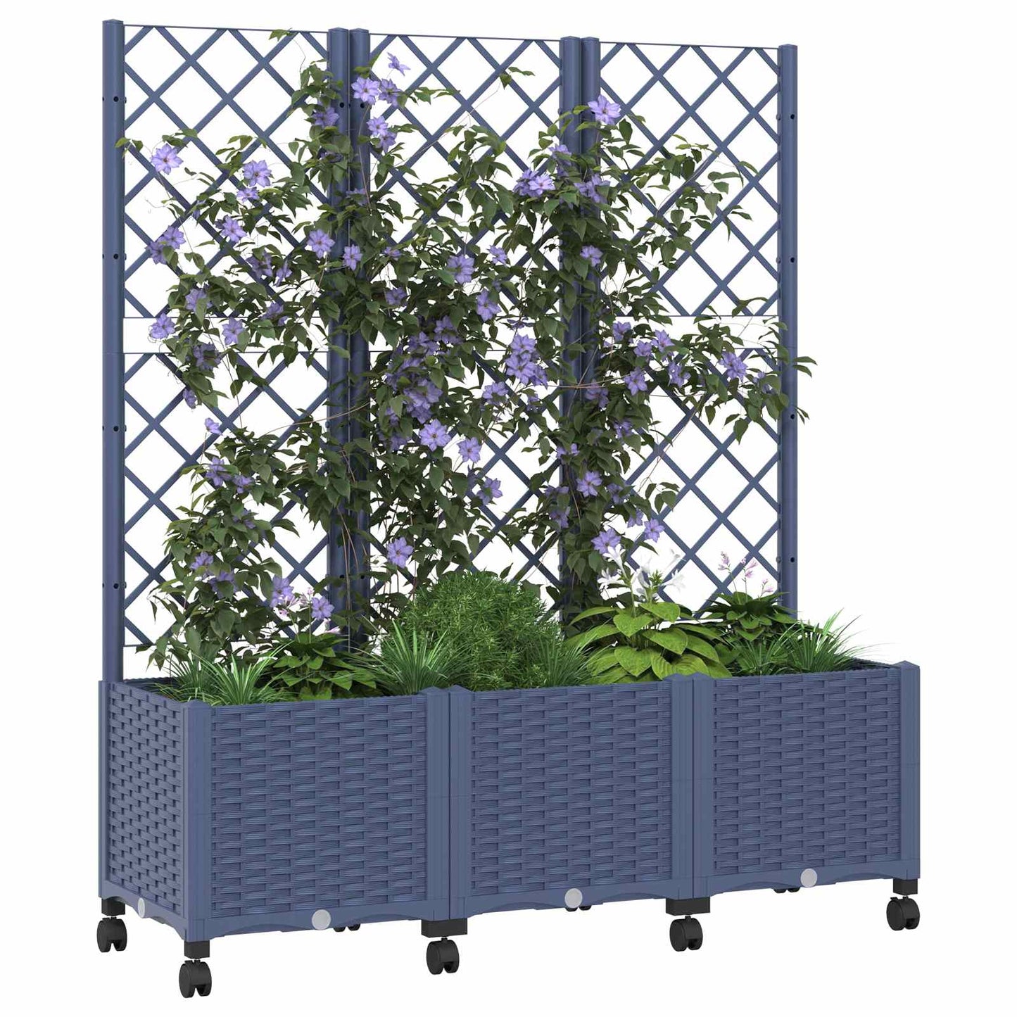 Pflanzkübel Mit Spalier Und Rädern 120 X 40 X 146 Cm