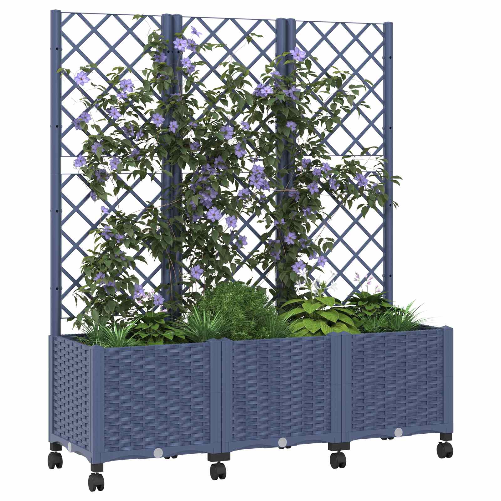Pflanzkübel Mit Spalier Und Rädern 120 X 40 X 146 Cm