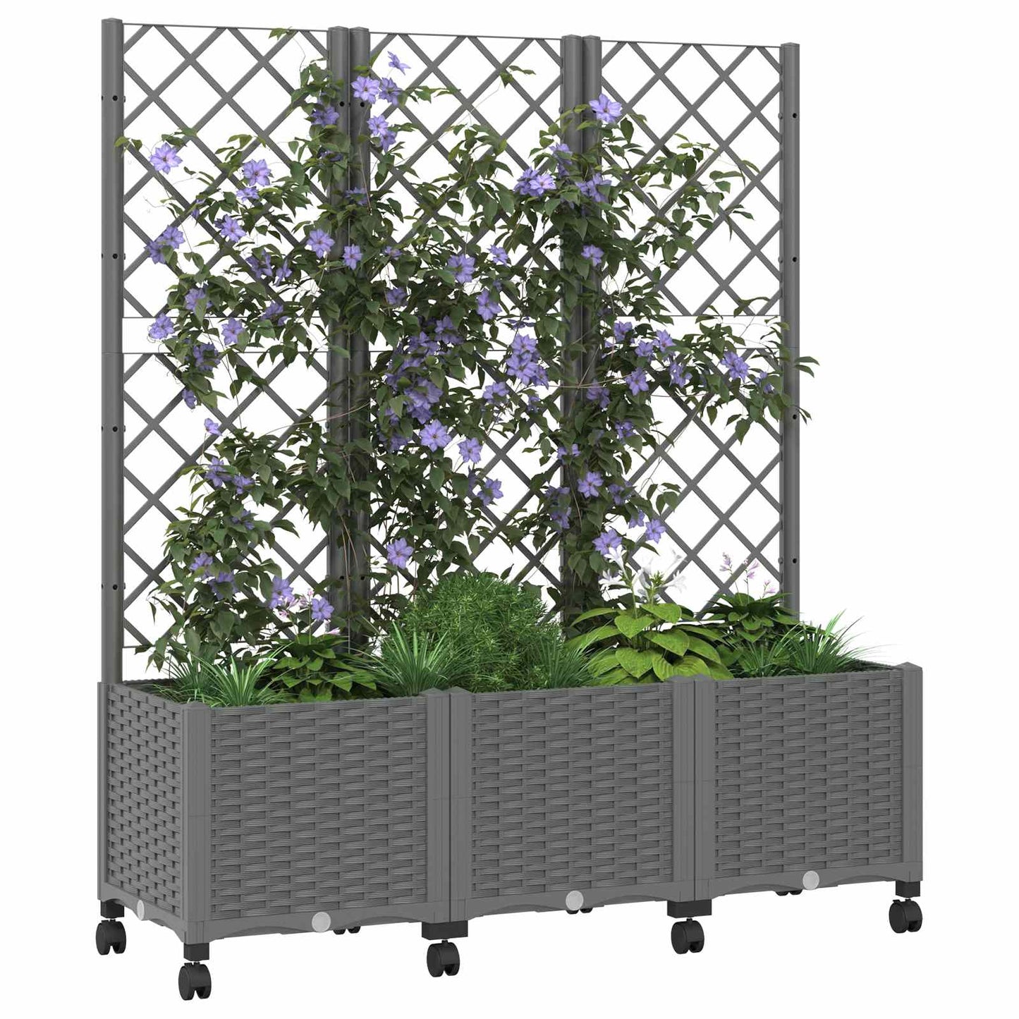 Pflanzkübel Mit Spalier Und Rädern 120 X 40 X 146 Cm