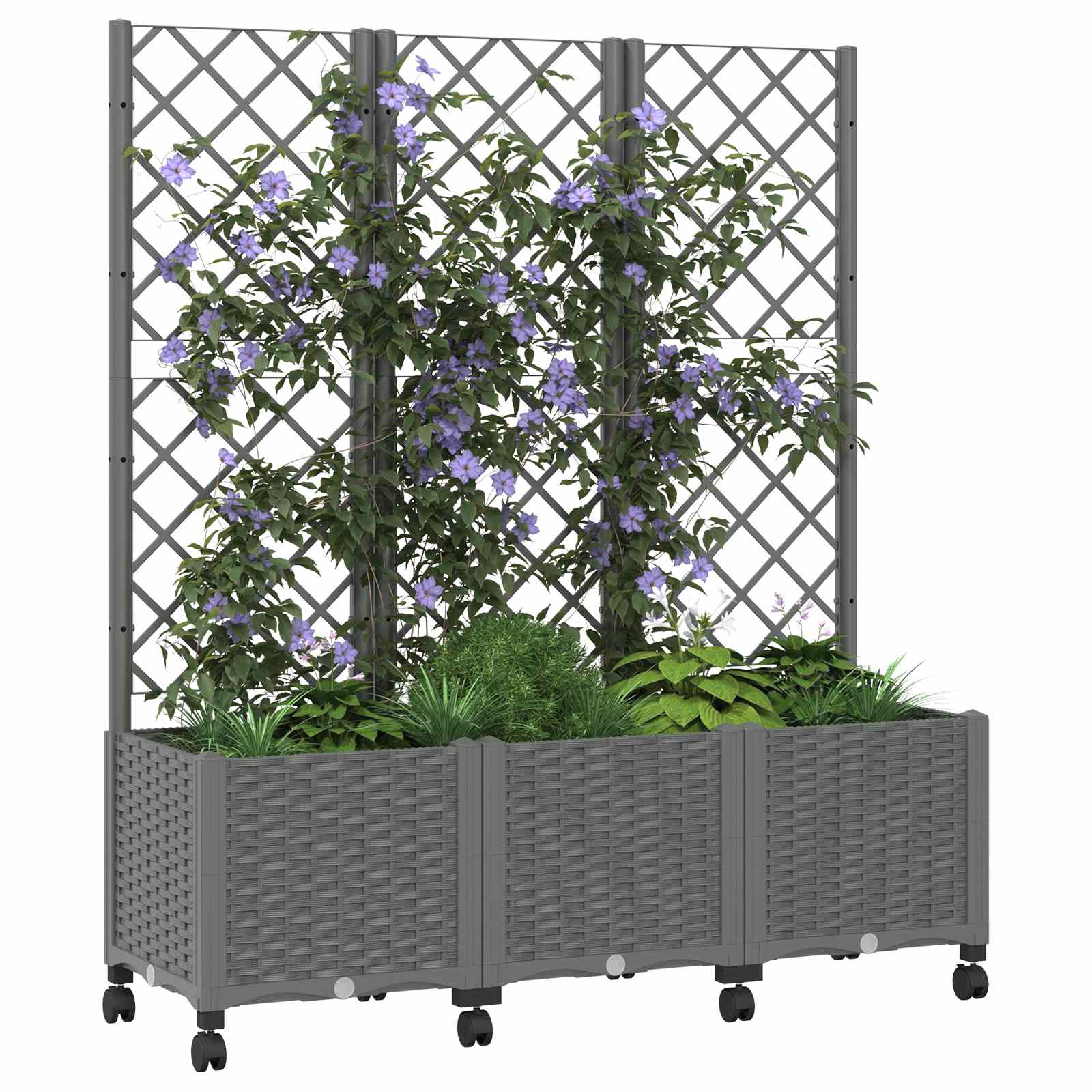 Pflanzkübel Mit Spalier Und Rädern 120 X 40 X 146 Cm