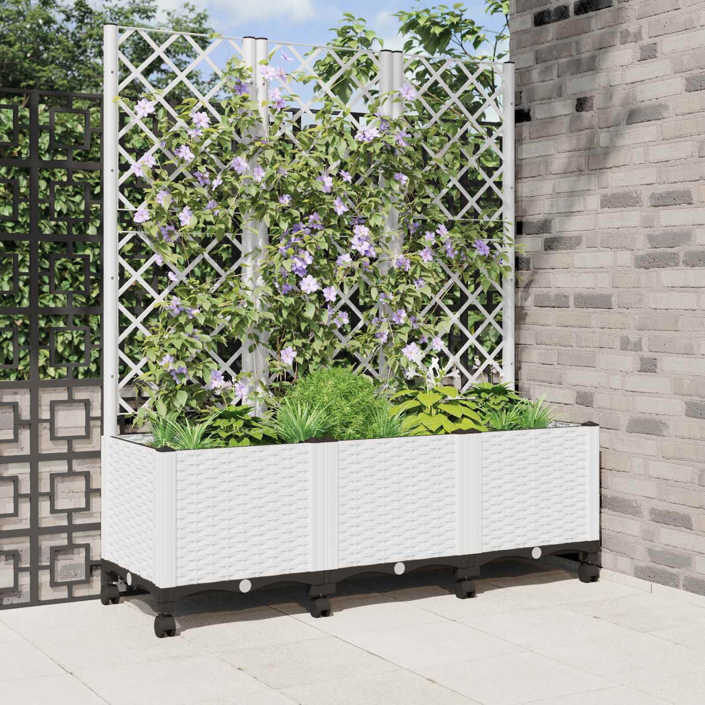 Pflanzkübel Mit Spalier Und Rädern 120 X 40 X 146 Cm Pp