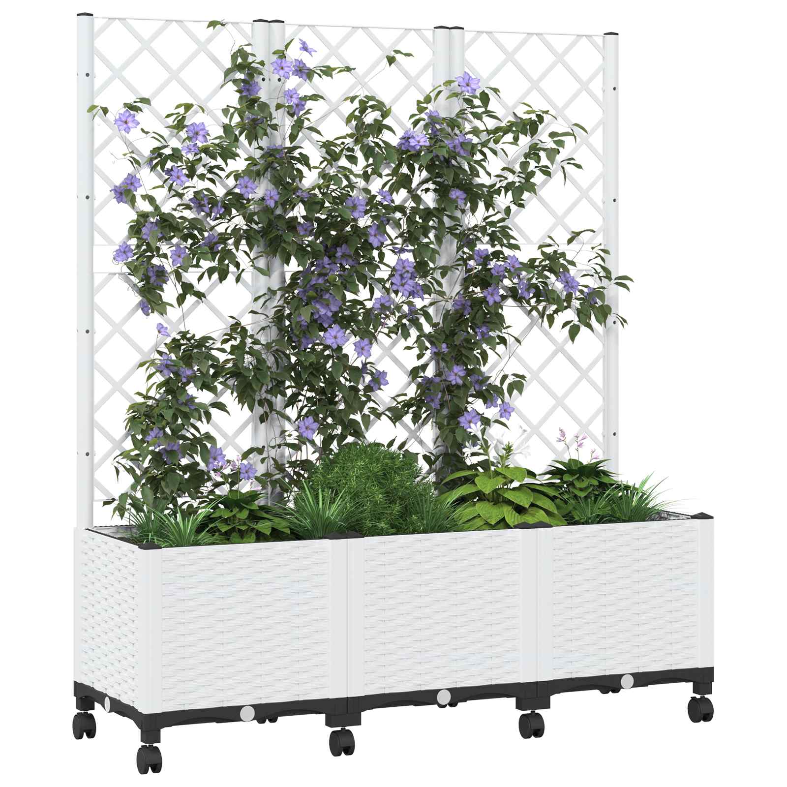 Pflanzkübel Mit Spalier Und Rädern 120 X 40 X 146 Cm Pp