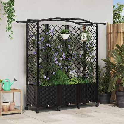 Hochbeet Mit Rankgitter Und Dach 202,5 X 40 X 127 Cm Pp Schwarz