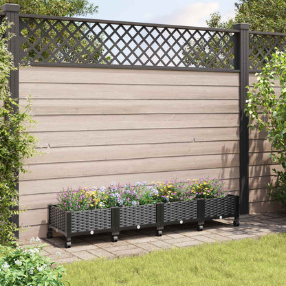Gartenpflanzer 160 X 40 X 29 Cm Pp Schwarz
