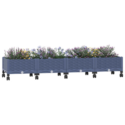 Gartenpflanzer 160 X 40 X 33 Cm Pp Blaugrau