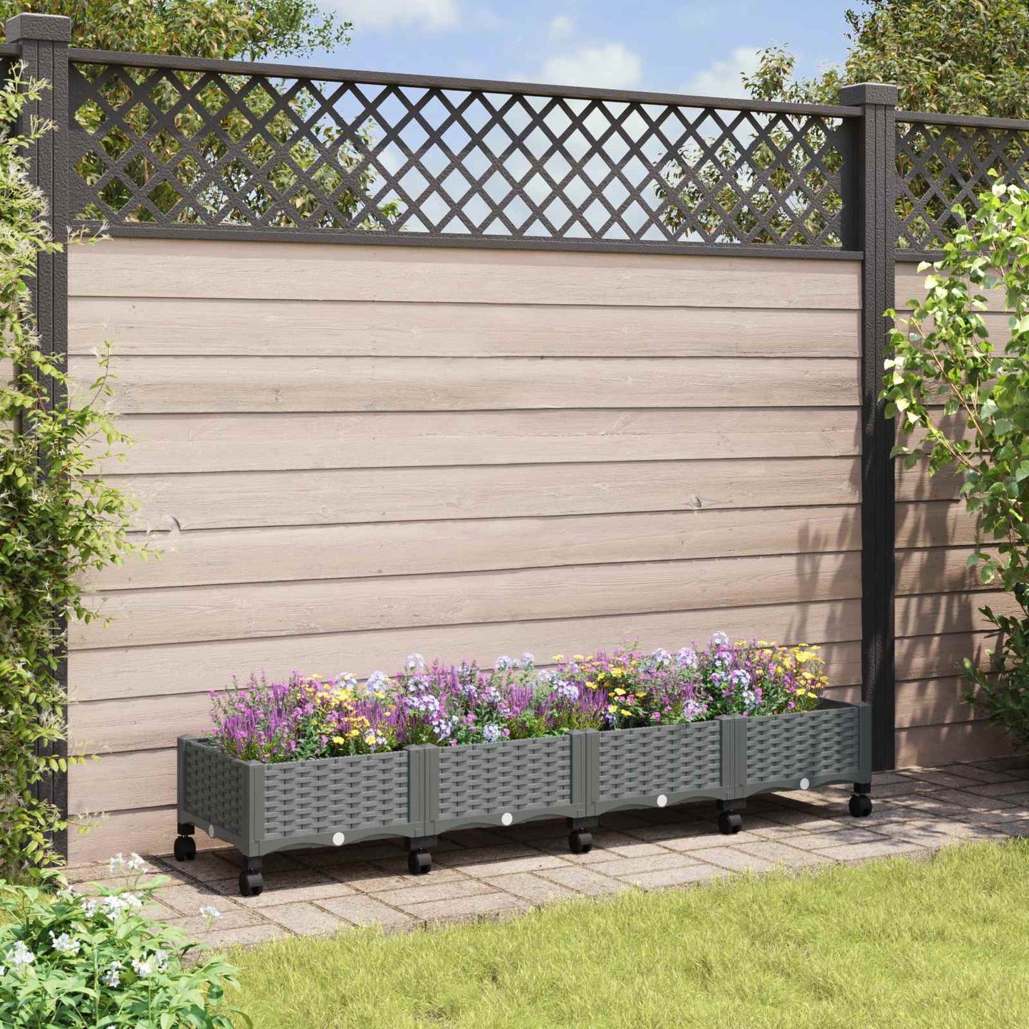 Hochbeet 80X80X38 Cm Polypropylen Hellgrau