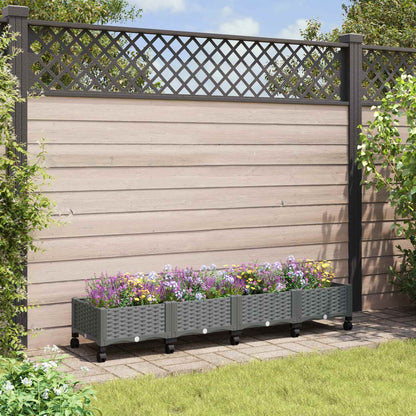 Hochbeet 80X80X38 Cm Polypropylen Hellgrau