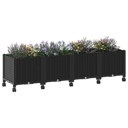 Gartenpflanzer 160 X 40 X 44 Cm Pp Schwarz