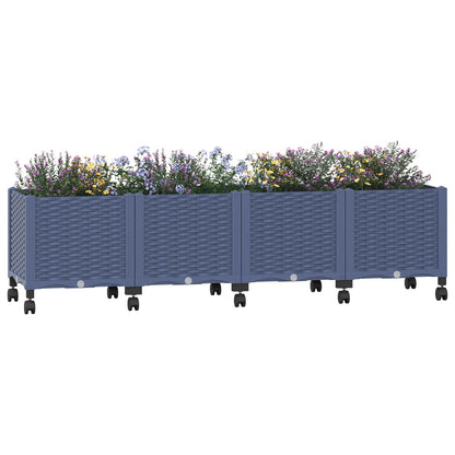 Gartenpflanzer 160 X 40 X 48 Cm Pp Blaugrau