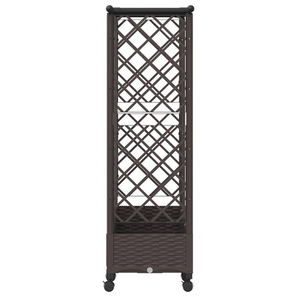 Hochbeet Mit Rankgitter Und Dach 202,5 X 40 X 127 Cm Pp Braun