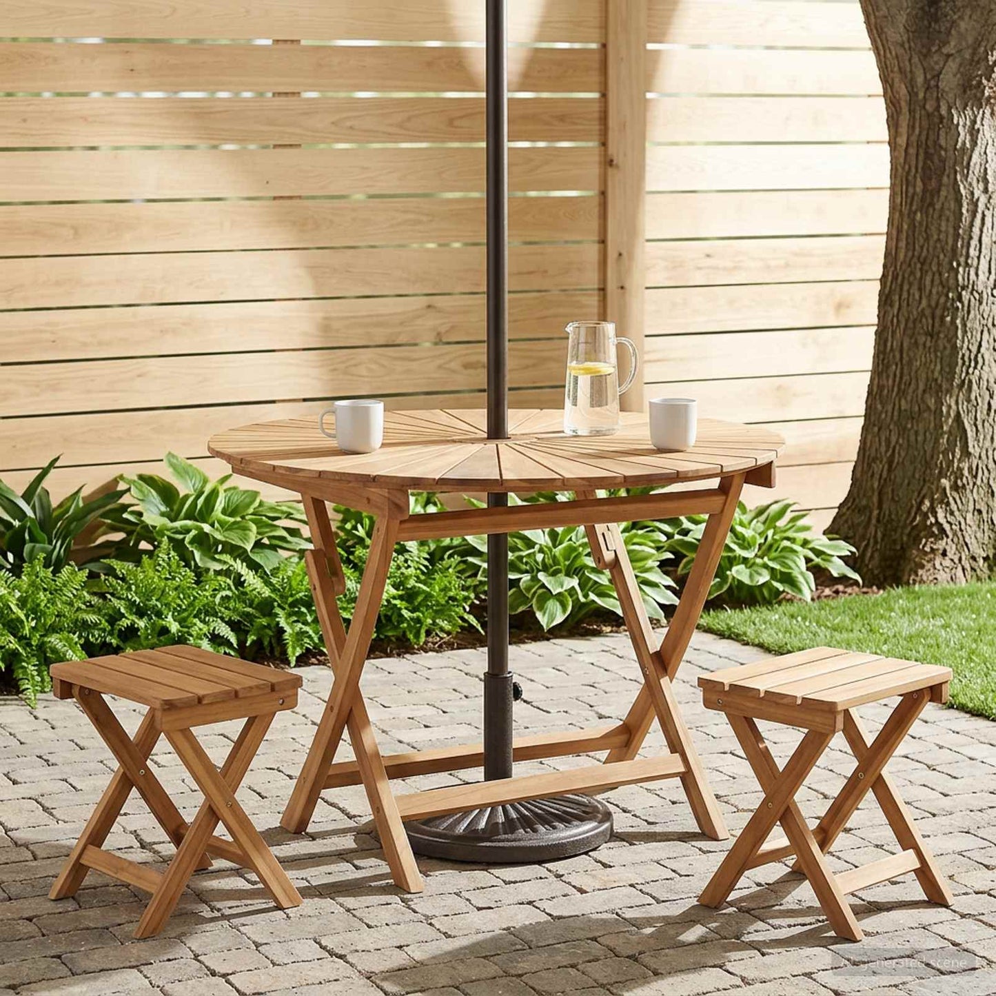 Klappbarer Gartentisch Natur Teak-Massivholz