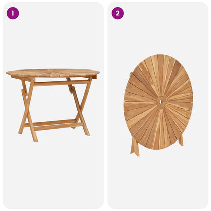 Klappbarer Gartentisch Natur Teak-Massivholz