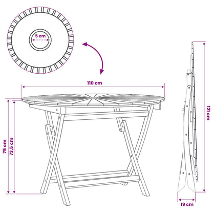 Klappbarer Gartentisch Natur Teak-Massivholz