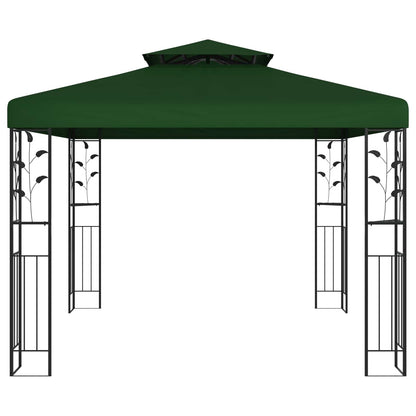 Pavillon 3 X 3 X 2,68 M Grün Polyester Und Stahl