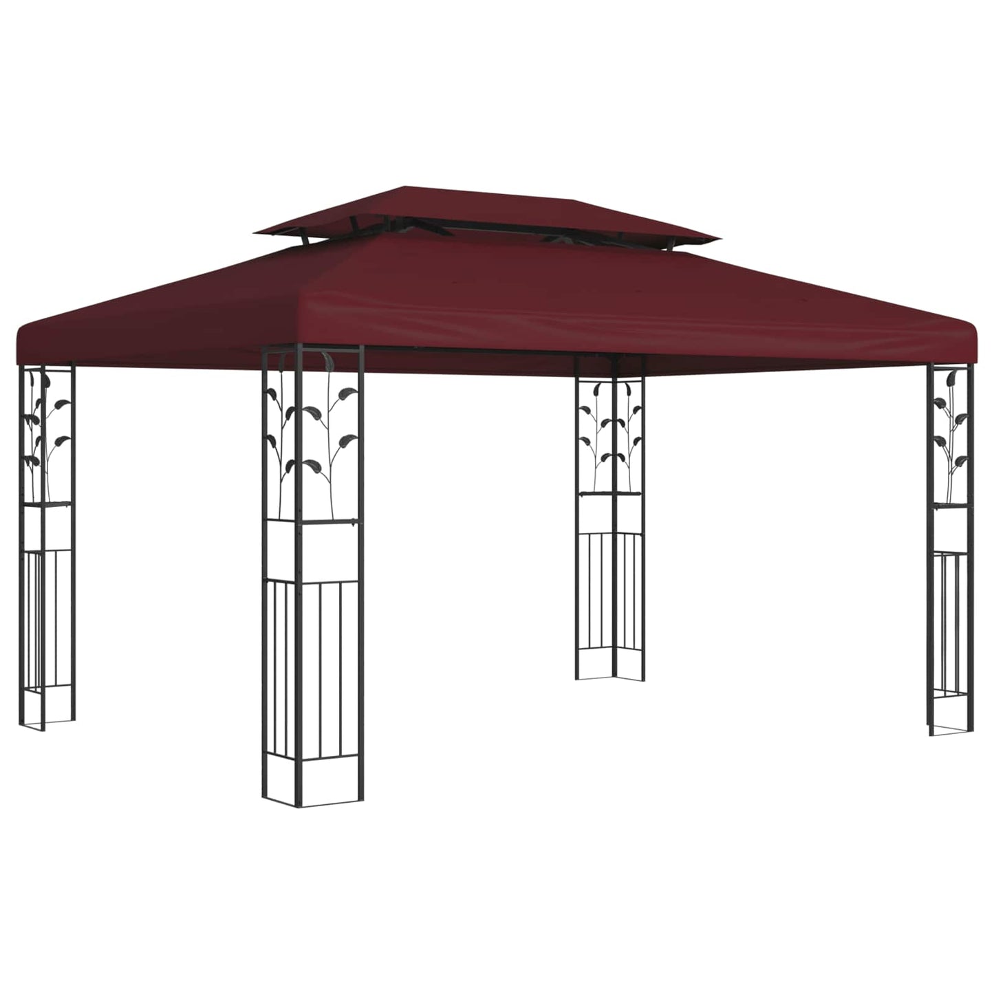 Pavillon 3,97 X 2,96 X 2,68 M Weinrot Polyester Und Stahl