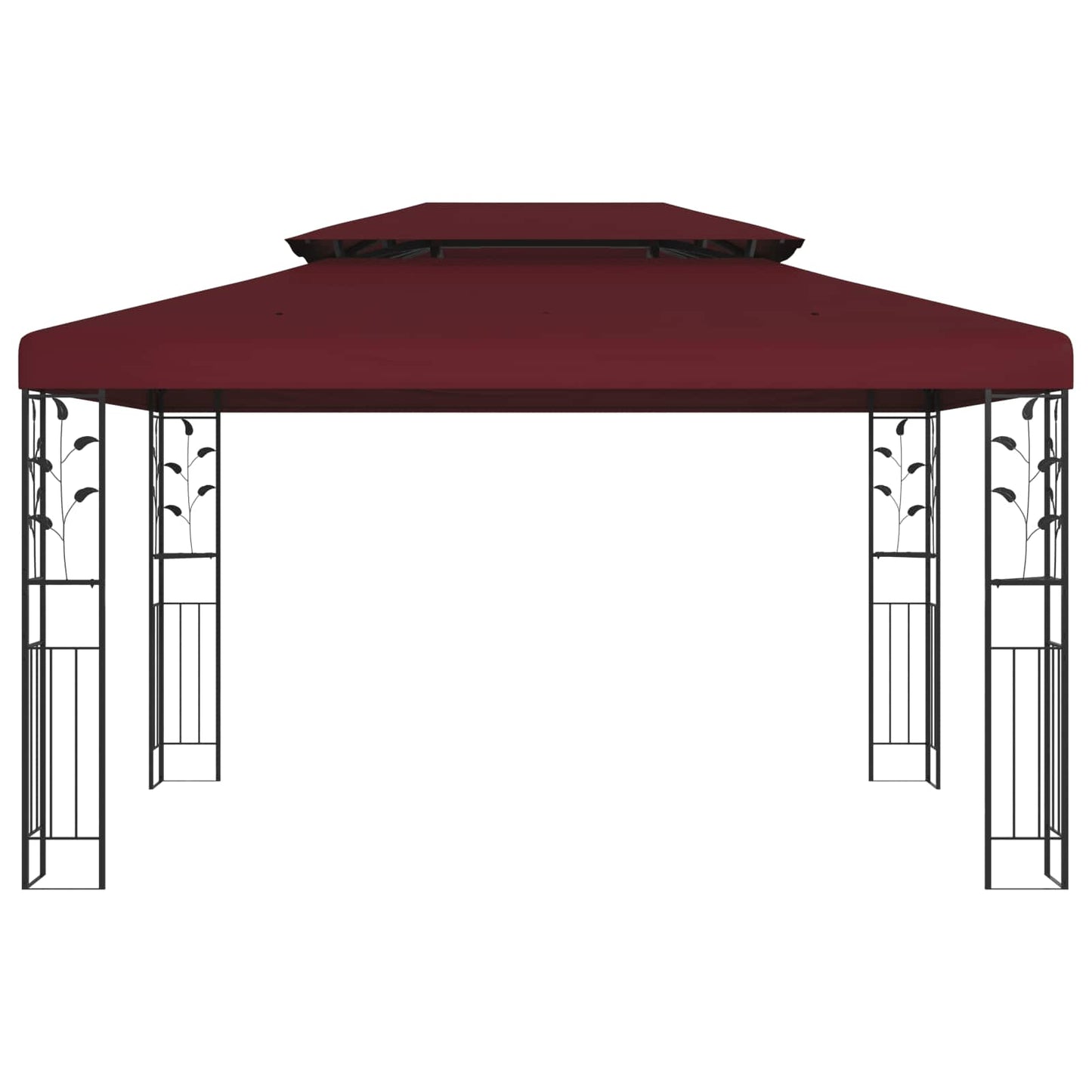 Pavillon 3,97 X 2,96 X 2,68 M Weinrot Polyester Und Stahl