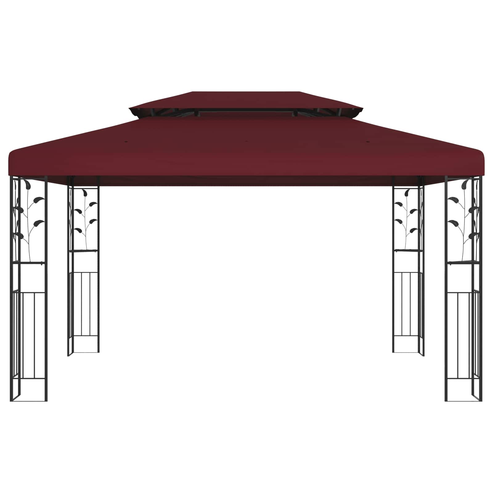 Pavillon 3,97 X 2,96 X 2,68 M Weinrot Polyester Und Stahl