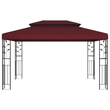 Pavillon 3,97 X 2,96 X 2,68 M Weinrot Polyester Und Stahl