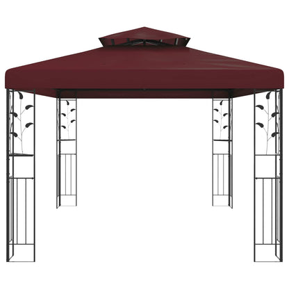 Pavillon 3,97 X 2,96 X 2,68 M Weinrot Polyester Und Stahl