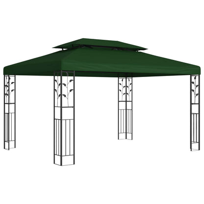 Pavillon 3,97 X 2,96 X 2,68 M Grün Polyester Und Stahl