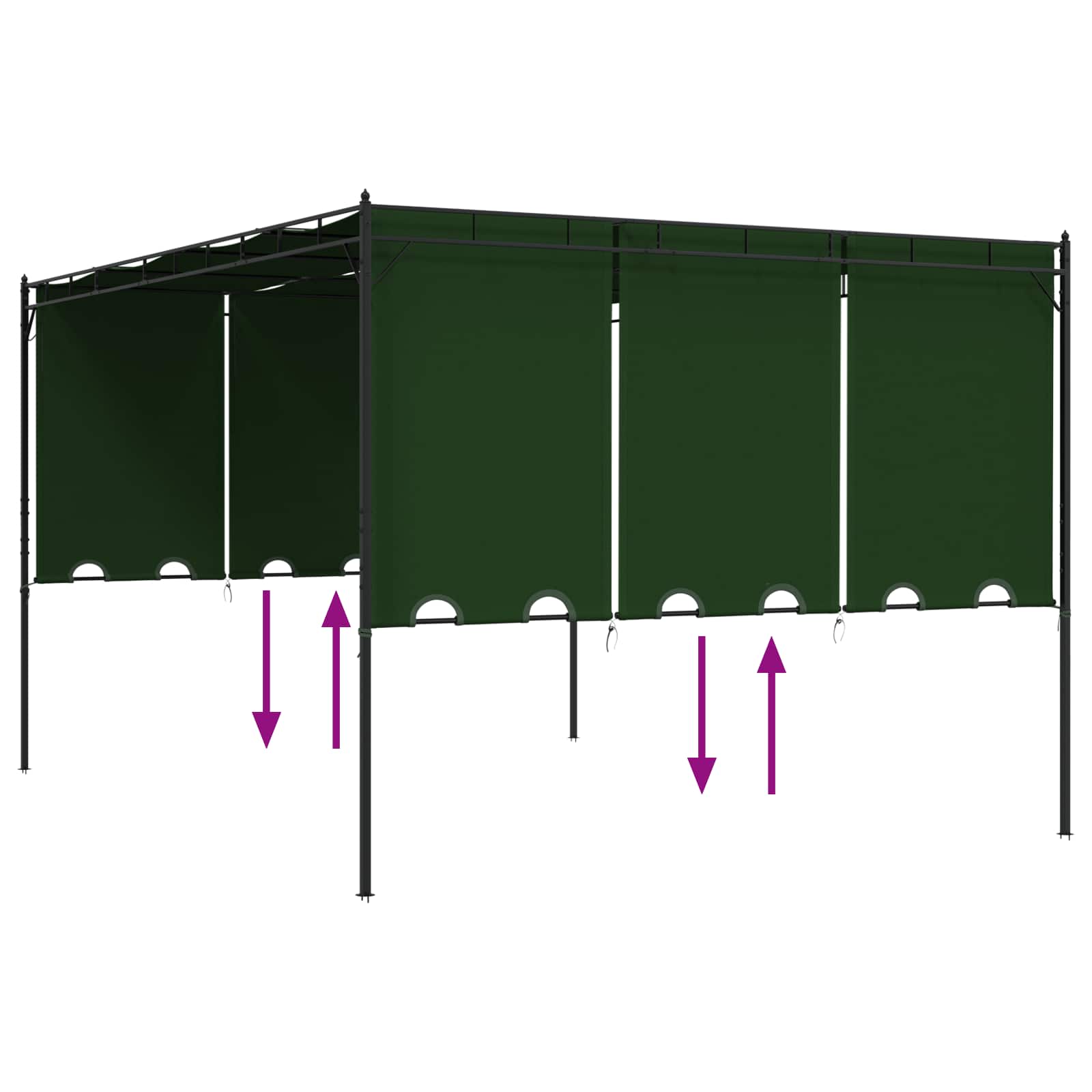 Pavillon 4 X 3 X 2,3 M Polyester Und Stahl
