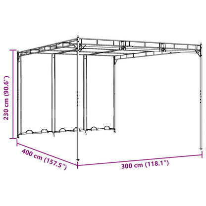 Pavillon 4 X 3 X 2,3 M Polyester Und Stahl