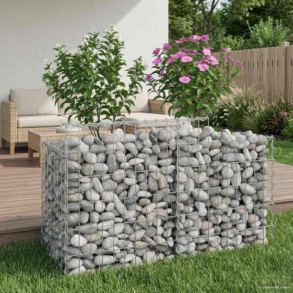 Gabionen-Hochbeet 3 Pcs Silber