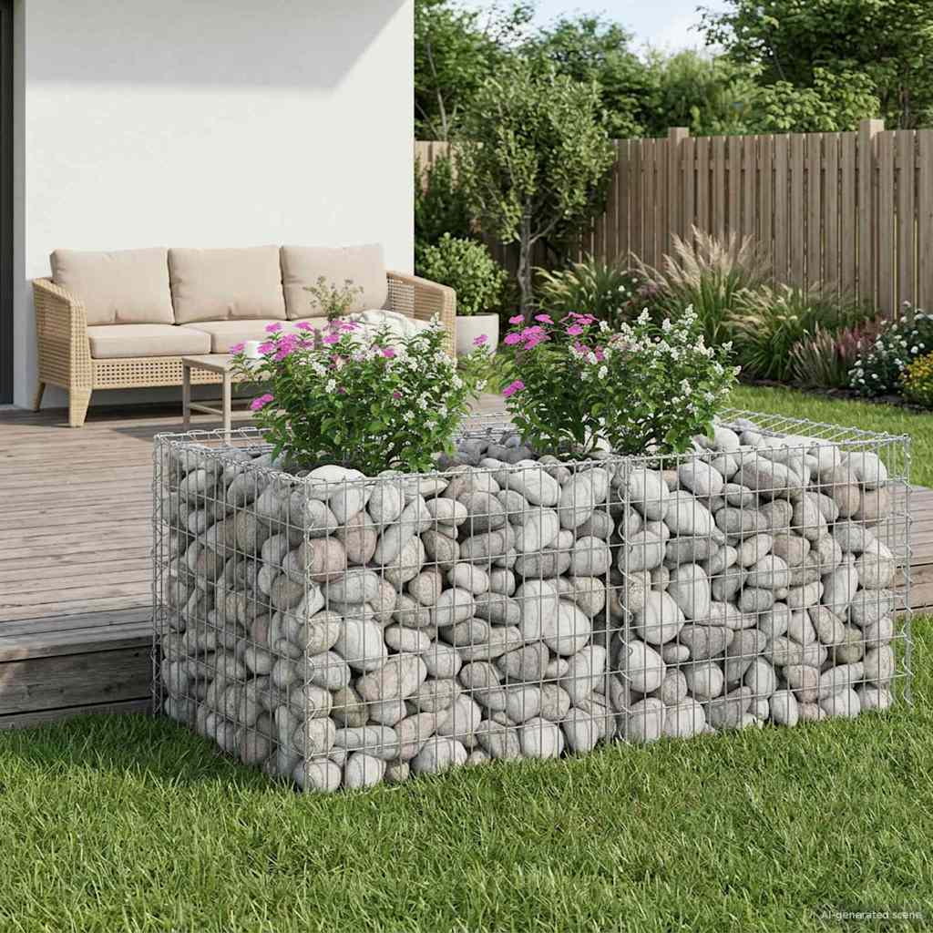 Gabionen-Hochbeet 3 Pcs Silber
