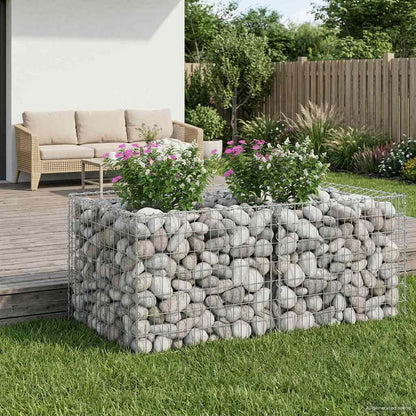 Gabionen-Hochbeet 3 Pcs Silber