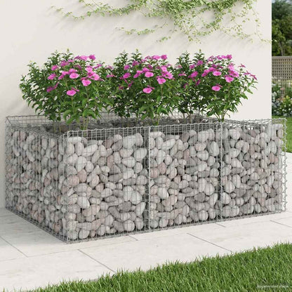 Gabionen-Hochbeet 3 Pcs Silber